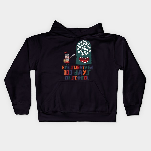 Eye Survived 100 Days Of School Kids Hoodie by yeoys